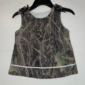 Vintage 3/6m Jordan Lee Girls Camouflage Tank Dress with Lace Trim